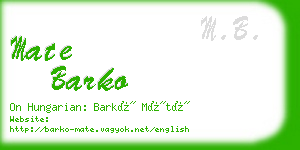 mate barko business card